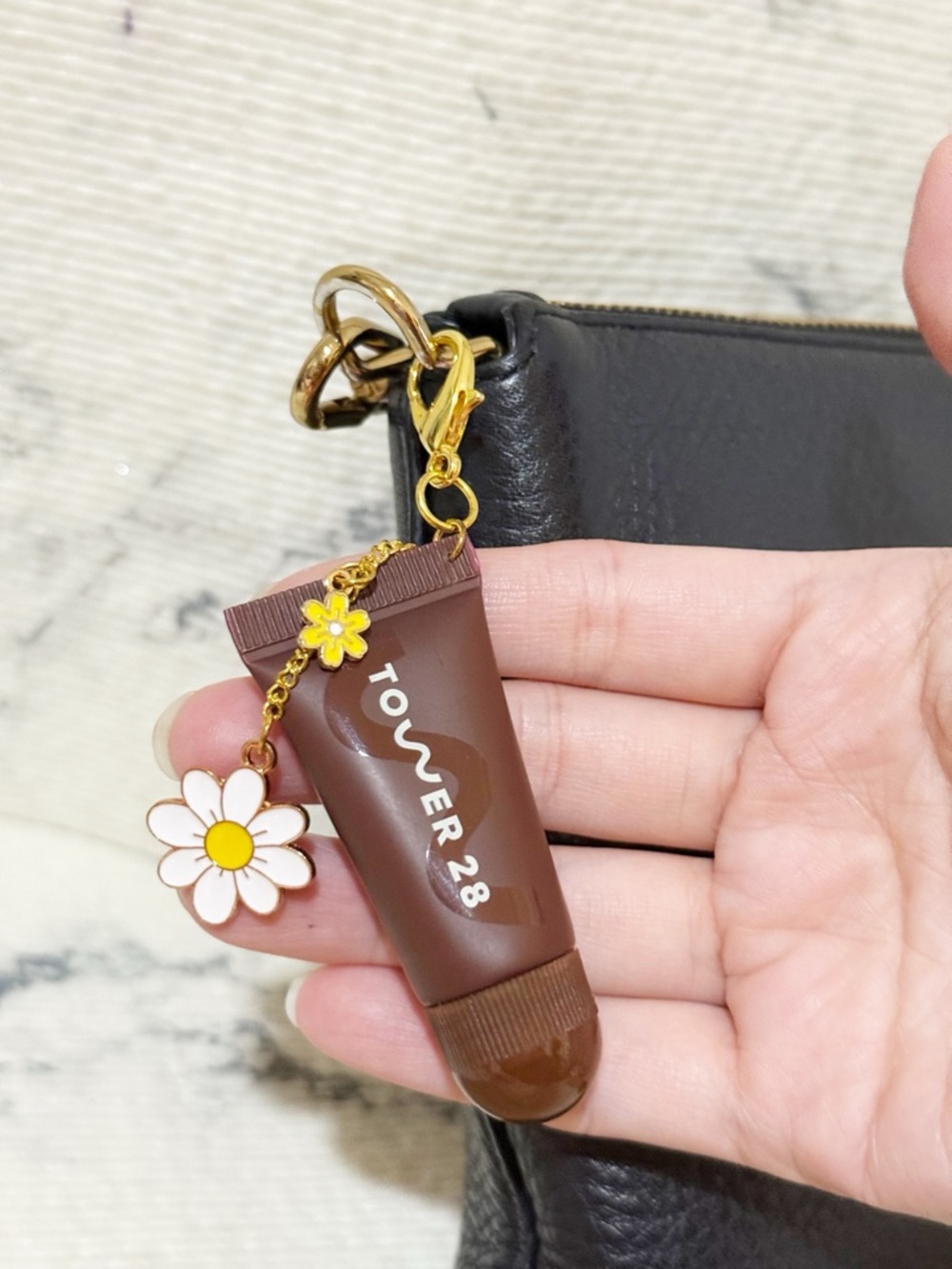 Tower 28 Pink Lip Gloss & Lip Treatment in Sheer Mocha (Added Daisy Bag Charm) - Picture 4 of 14